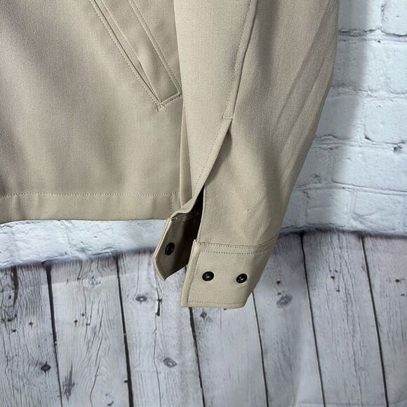 Duluth Trading Co Beige Bomber Jacket Coat Full Zip Size M Medium Rayon Blend - Picture 3 of 10